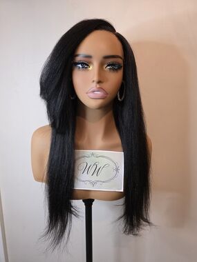 Natural Black Yaki Straight Lace Front Wig - Human Hair